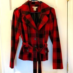 Forever 21 Red and black check jacket large